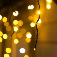 Гирлянда &laquo;Бахрома&raquo; 12&times;0.7 м, IP44, УМС, тёмная нить, 240 LED, свечение тёплое белое, мерцание, 220 В