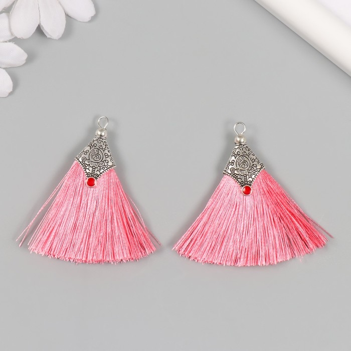 Декор для творчества текстиль Декор для творчества текстиль "Кисть Восток" коралл набор 2 шт 1,6х4,5 см