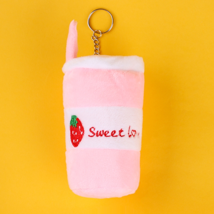 Мягкая игрушка-брелок «Десерт», с клубникой, 12 см Мягкая игрушка-брелок «Десерт», с клубникой, 12 см