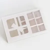 Коробка для 9 конфет «Бантик», белый 13.7×13.7×3.8 см