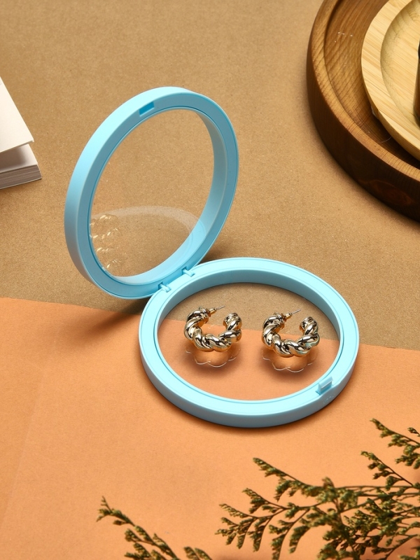 Подставка для украшений «Круг», 11*11*4,5 см, цвет голубой Подставка для украшений «Круг», 11*11*4,5 см, цвет голубой