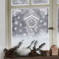 Наклейки на окна многоразовые &laquo;Новогодние часы&raquo;, 50&times;70 см