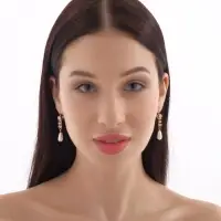Серьги с жемчугом &laquo;Колосок&raquo;, капля, цвет МИКС