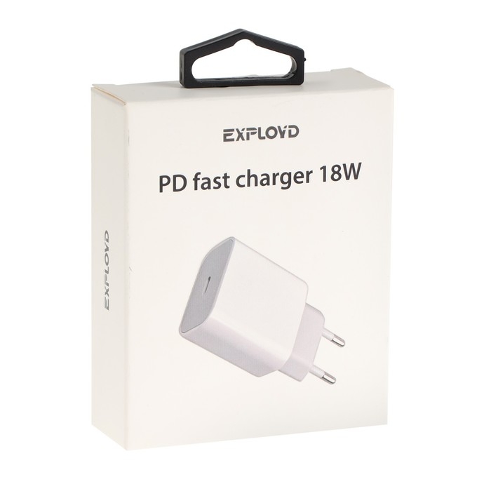 Сетевое зарядное устройство Exployd EX-Z-1165, USB-C, 3 А, 18 Вт, быстрая зарядка, белое