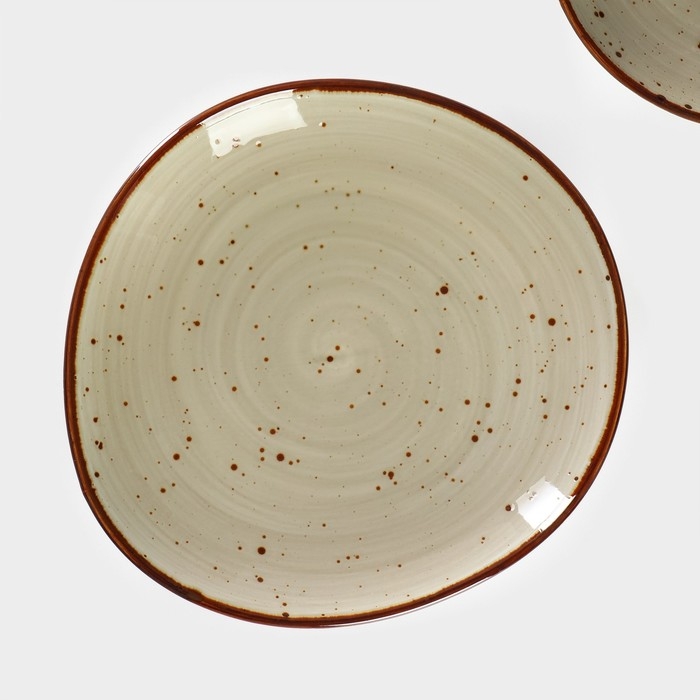 Набор тарелок фарфоровых десертных Magistro Mediterana, 2 предмета: 21×20 см, цвет бежевый Набор тарелок фарфоровых десертных Magistro Mediterana, 2 предмета: 21×20 см, цвет бежевый