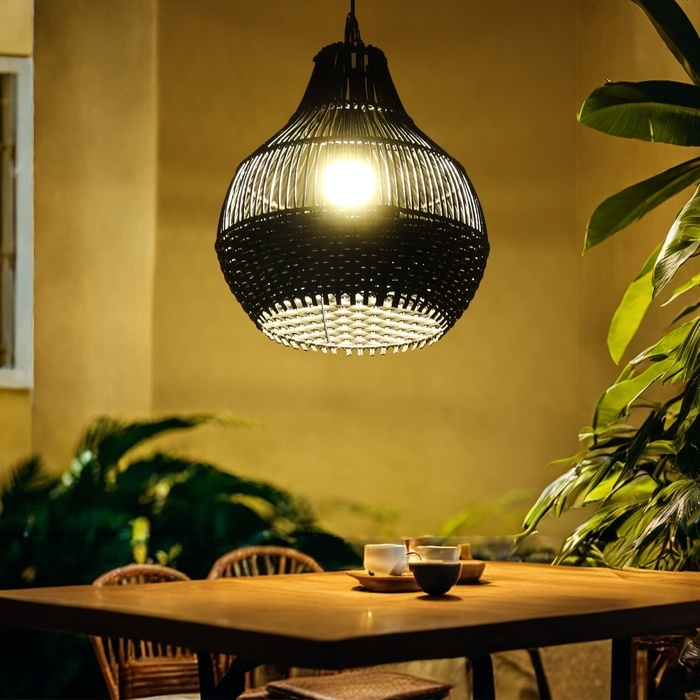 Светильник потолочный из ротанга Светильник потолочный из ротанга "Стивен" 1х120Вт, Е27, 30х30х35см