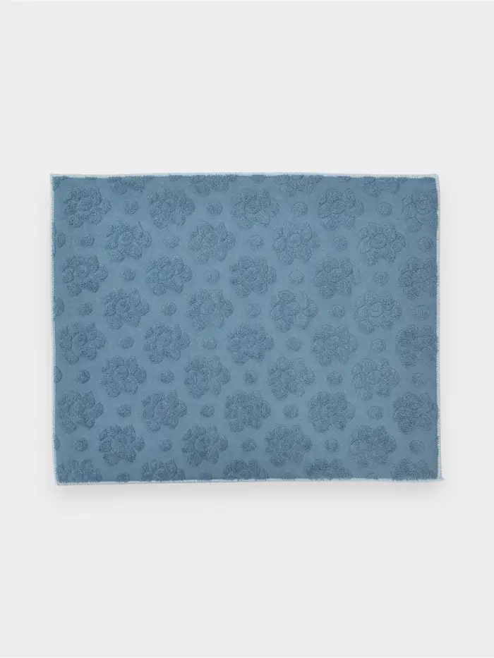 Коврик для сушки посуды "Цветы" 50х38 см, цвет синий