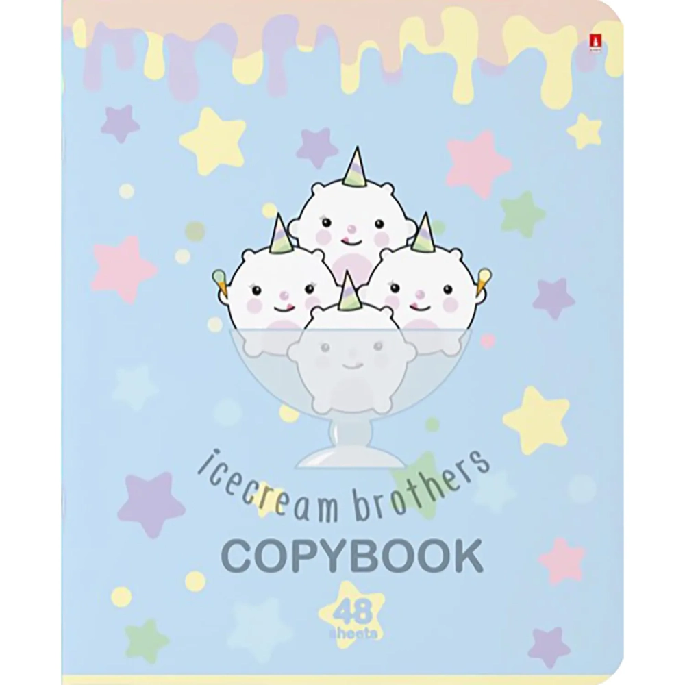 Тетрадь общая А5 ,48л, клетка,скрепка, МОРОЖЕНКИ, 5 шт в уп,7-48-780/5