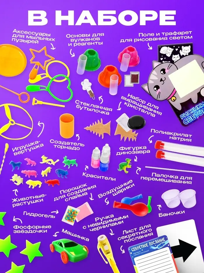 Набор для опытов &laquo;Мега-набор опытов&raquo;, 25 опытов