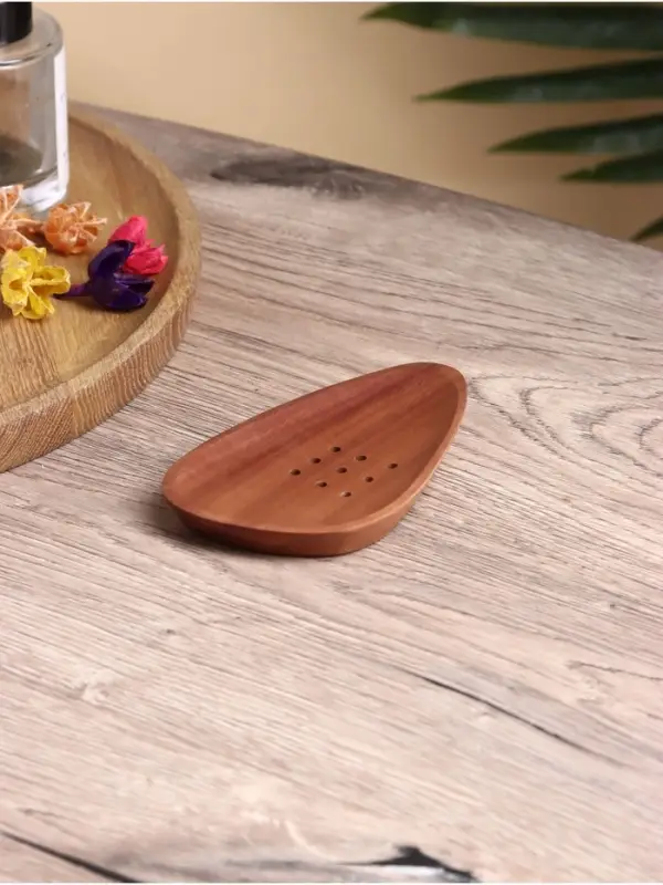 Мыльница, 13&times;8&times;1.5 см, дерево джати, коричневая