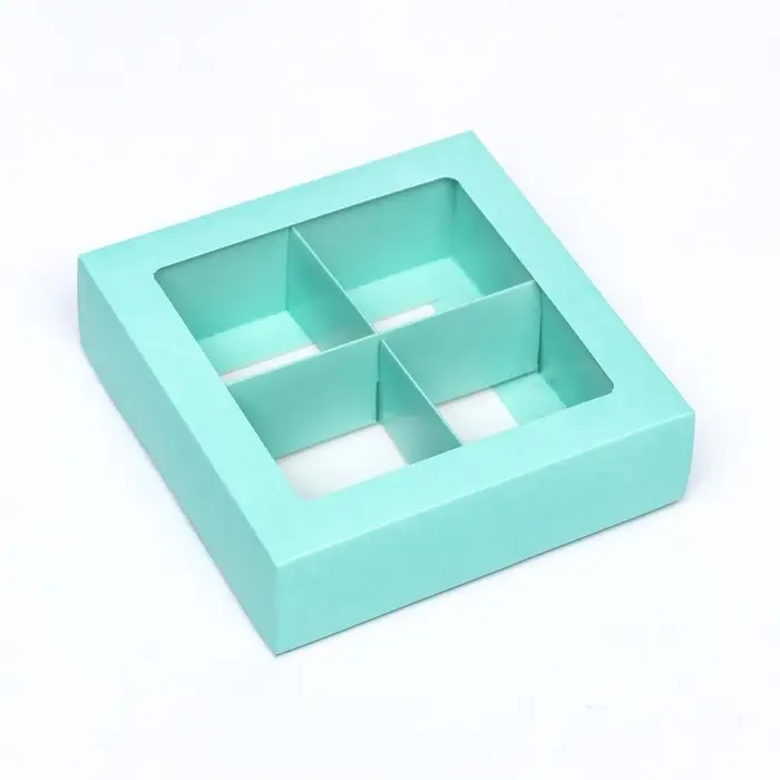 Коробка для 4 конфеты, мятный, 12.5×12.5×3.5 см Коробка для 4 конфеты, мятный, 12.5×12.5×3.5 см