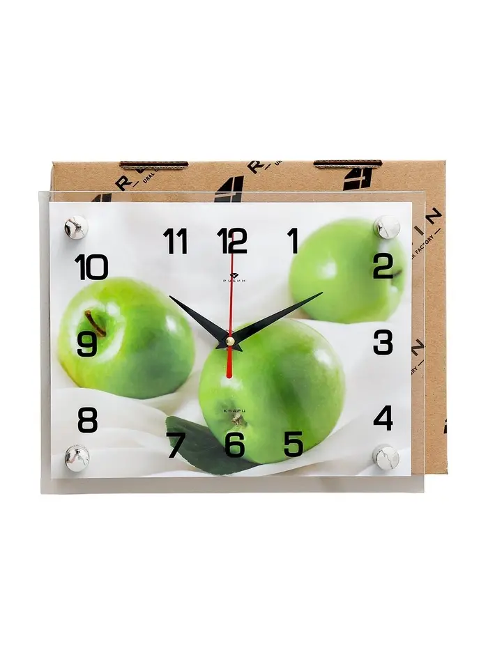 Часы настенные: Кухня, &laquo;Яблоки&raquo;, бесшумные, 20&times;26 см