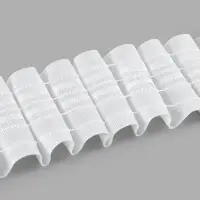 Шторная лента фиксированная сборка, матовая, 6 см, 50&plusmn;1 м, белая