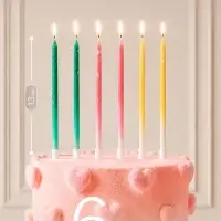 Свечи для торта с блестками, разноцветные, 6 шт., 13&times;0.4 см