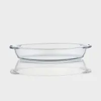 Утятница Paşabah&ccedil;e, 2.6/1.3 л, с крышкой-формой, овальная, жаропрочное стекло, прозрачная