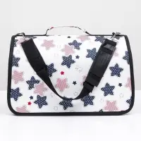 Сумка - переноска &laquo;Звёзды&raquo;, размер S, 37.5&times;17&times;22 см, каркасная, белая