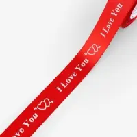 Лента атласная &laquo;I Love You&raquo;, 25 мм, 23&plusmn;1 м, красная №026