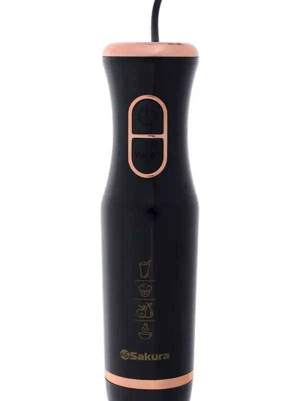 Блендер Sakura SA-6263MBK, погружной, 600 Вт, 2 скорости, стакан 0.6 л, чёрный