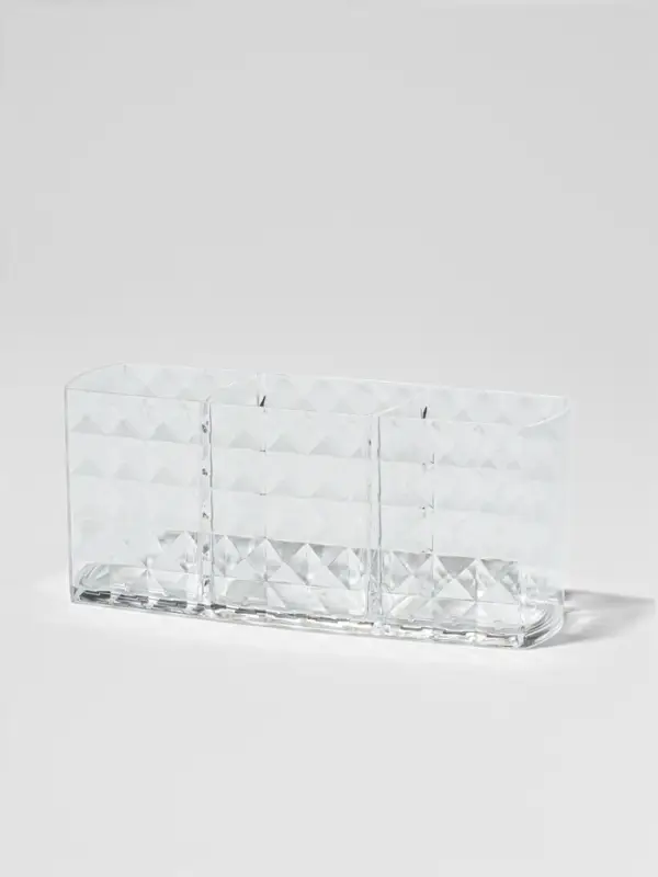Органайзер для хранения косметики, 3 секции, 18.5&times;5.5&times;8 см, прозрачный