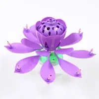 Свеча для торта музыкальная &laquo;Тюльпан&raquo;, крутящаяся, фиолетовая, 14.5&times;6 см