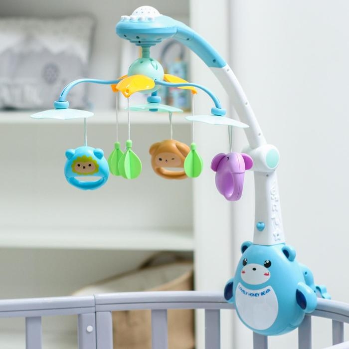 Мобиль музыкальный на кроватку «Мишка. Зоопарк», проектор, пульт, цвет МИКС Мобиль музыкальный на кроватку «Мишка. Зоопарк», проектор, пульт, цвет МИКС