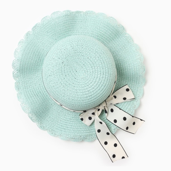 Шляпа для девочки Шляпа для девочки "Леди" MINAKU, р-р 52, цв.голубой