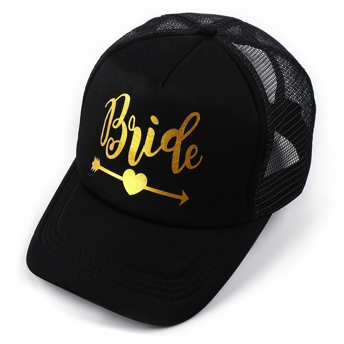 Кепка для девичника Bride, цвет чёрный, карнавальный аксессуар Кепка для девичника Bride, цвет чёрный, карнавальный аксессуар