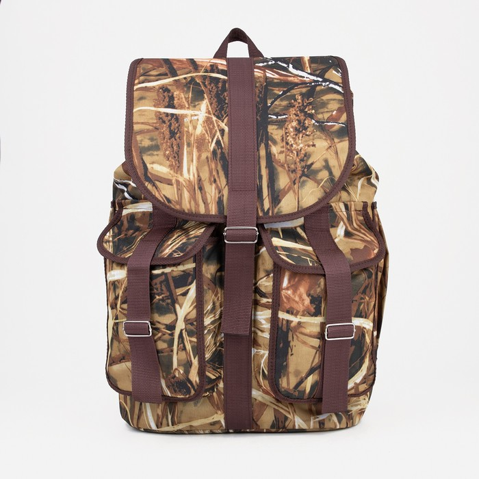 Рюкзак туристический, 55 л, отдел на шнурке, 4 наружных кармана, «ЗФТС», цвет коричневый/камуфляж Рюкзак туристический, 55 л, отдел на шнурке, 4 наружных кармана, «ЗФТС», цвет коричневый/камуфляж