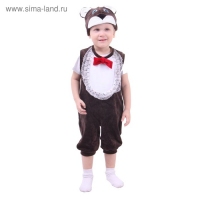 Карнавальный костюм для мальчика от 1,5-3-х лет "Медвежонок", велюр, комбинезон, шапка