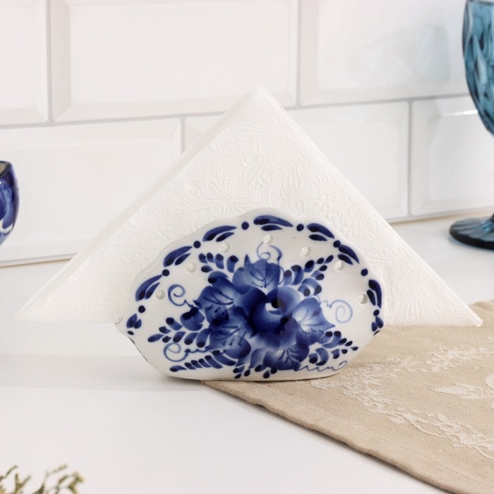 Салфетница «Ракушка», ажурная, гжель Салфетница «Ракушка», ажурная, гжель