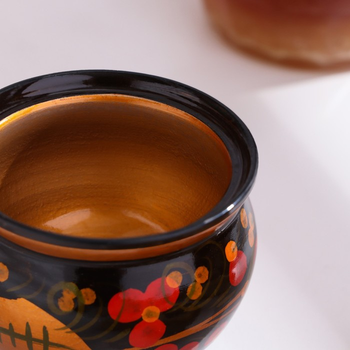 Солонка «Ягодка», малая, с крышкой, 7×6 см, хохлома Солонка «Ягодка», малая, с крышкой, 7×6 см, хохлома