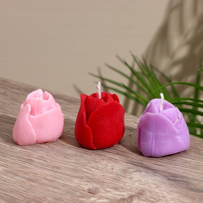 Свеча  Свеча "Тюльпан" 4х4х4 см, соевый воск