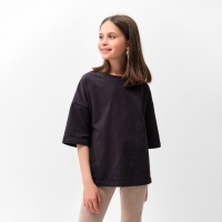 Футболка детская MINAKU:Basic line kids цвет графитовый, рост 110