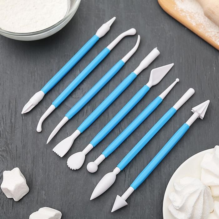 Набор приспособлений для моделирования кондитерских украшений Доляна, 8 шт, цвет МИКС Набор приспособлений для моделирования кондитерских украшений Доляна, 8 шт, цвет МИКС