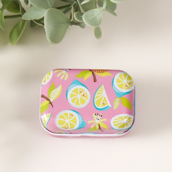 Шкатулка металл прямоугольная Шкатулка металл прямоугольная "Лимончики" МИКС 5,8х4,2х2.6см