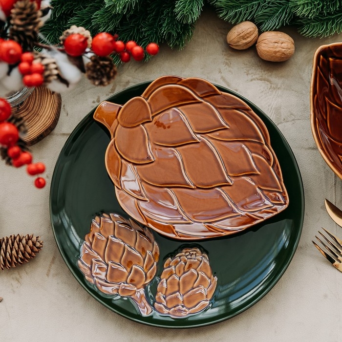 Новый год! Тарелка новогодняя керамическая «Зимний лес», 20 х 17 см Новый год! Тарелка новогодняя керамическая «Зимний лес», 20 х 17 см