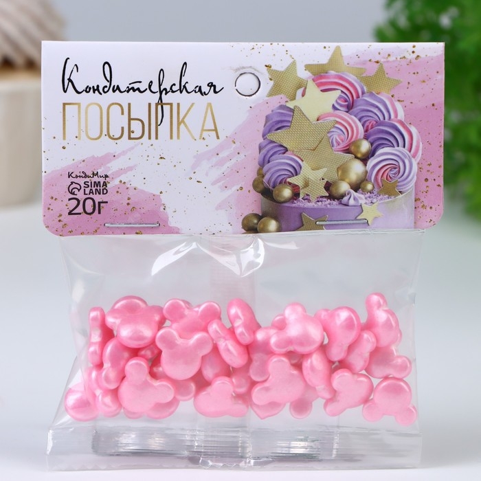 Кондитерская посыпка "Мики мини", розовый, 20 г