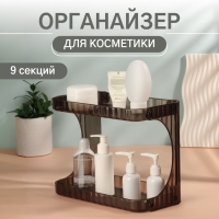 Органайзер для хранения, 2 секции, 28×14.5×21.5 см, чёрный, полупрозрачный