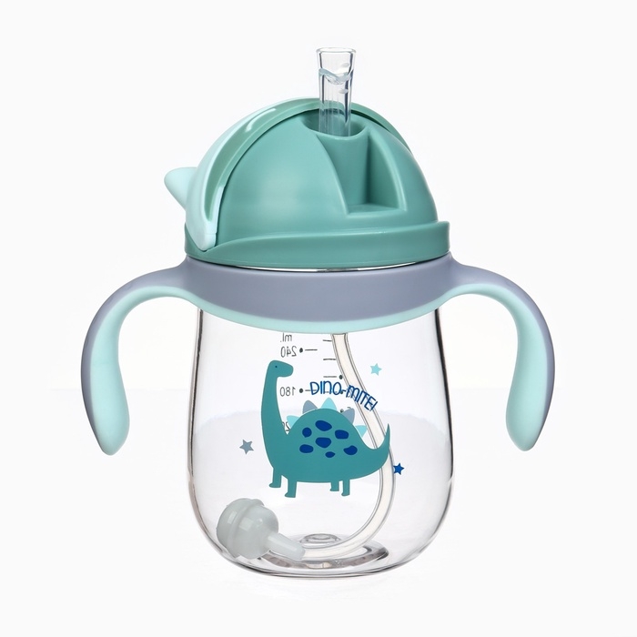 Поильник детский M&B «Котик» с трубочкой, от 9 мес., 280 мл., цвет серо-голубой Поильник детский M&B «Котик» с трубочкой, от 9 мес., 280 мл., цвет серо-голубой