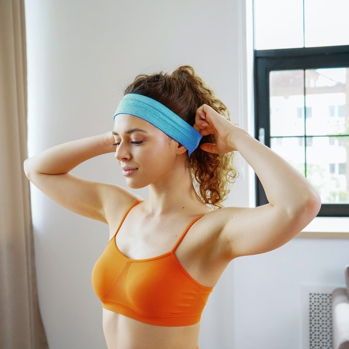 Повязка на голову ONLYTOP, цвет синий Повязка на голову ONLYTOP, цвет синий