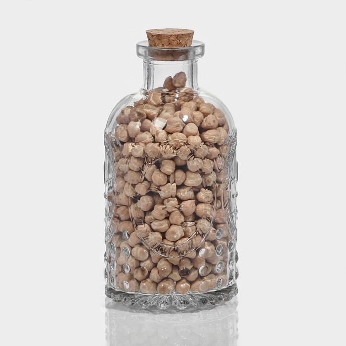 Банка стеклянная для хранения сыпучих продуктов Доляна &laquo;Парфе. Династия&raquo;, 250 мл, 6,5&times;13 см, с пробковой крышкой