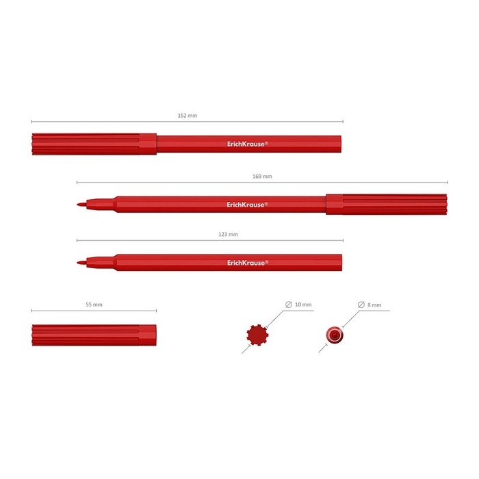 Фломастеры 6 цветов, ErichKrause ArtBerry, узел, 1-2 мм, микс Фломастеры 6 цветов, ErichKrause ArtBerry, узел, 1-2 мм, микс