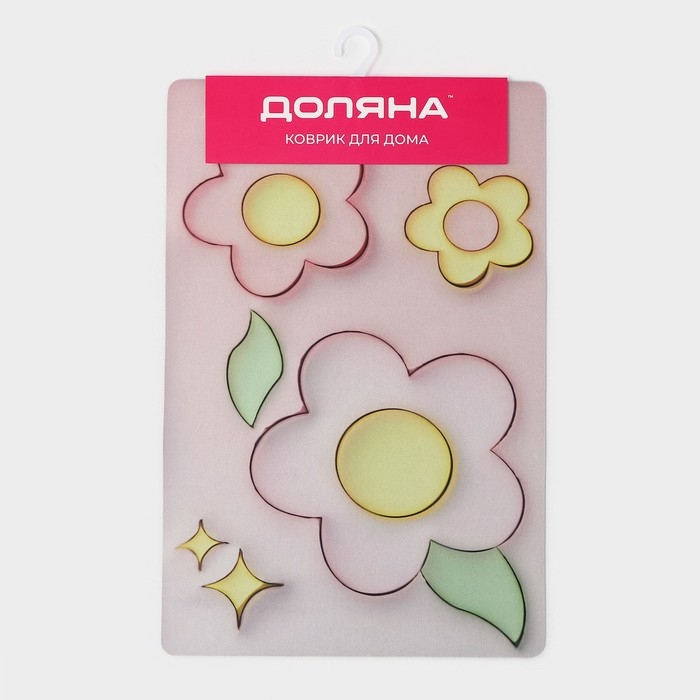 Коврик для дома Доляна Pink Flowers, влаговпитывающий, 40×60 см