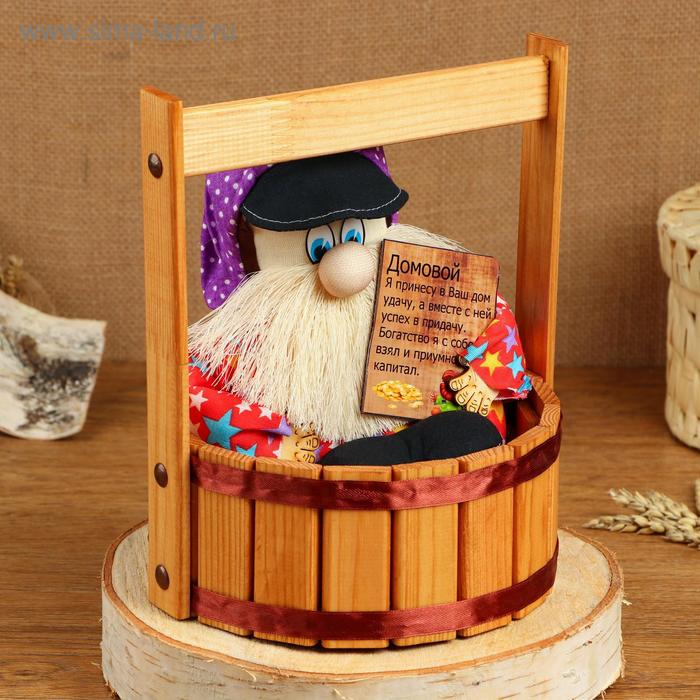 Оберег - домовой Оберег - домовой "Семен в бочке", h = 23 см, d = 19, микс