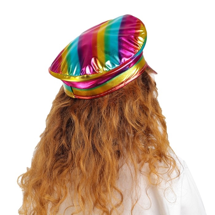 Карнавальная шляпа «Фуражка» радужная, с пайетками, р. 56–58 Карнавальная шляпа «Фуражка» радужная, с пайетками, р. 56–58