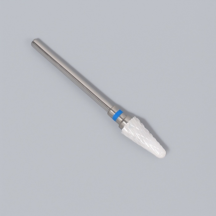 Фреза керамическая для маникюра «Конус скруглённый», средняя нарезка, 6 × 14 мм, в пластиковом футляре, цвет белый Фреза керамическая для маникюра «Конус скруглённый», средняя нарезка, 6 × 14 мм, в пластиковом футляре, цвет белый