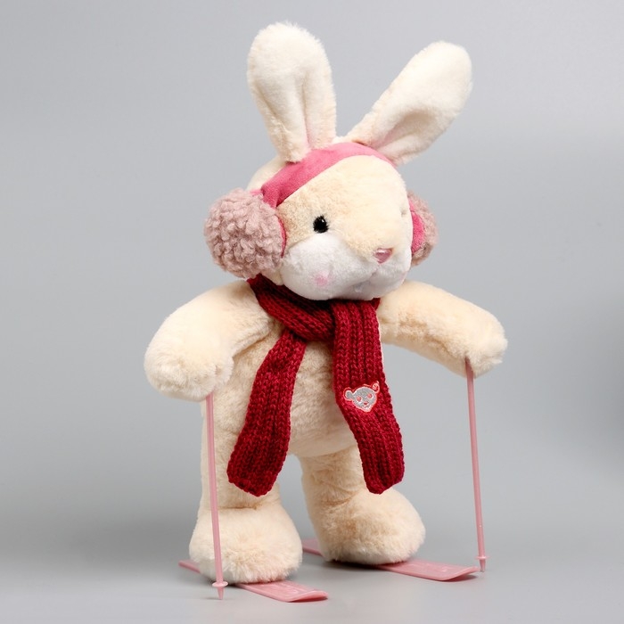 Мягкая игрушка Little Friend, зайка на лыжах, красный шарф, 38 см Мягкая игрушка Little Friend, зайка на лыжах, красный шарф, 38 см