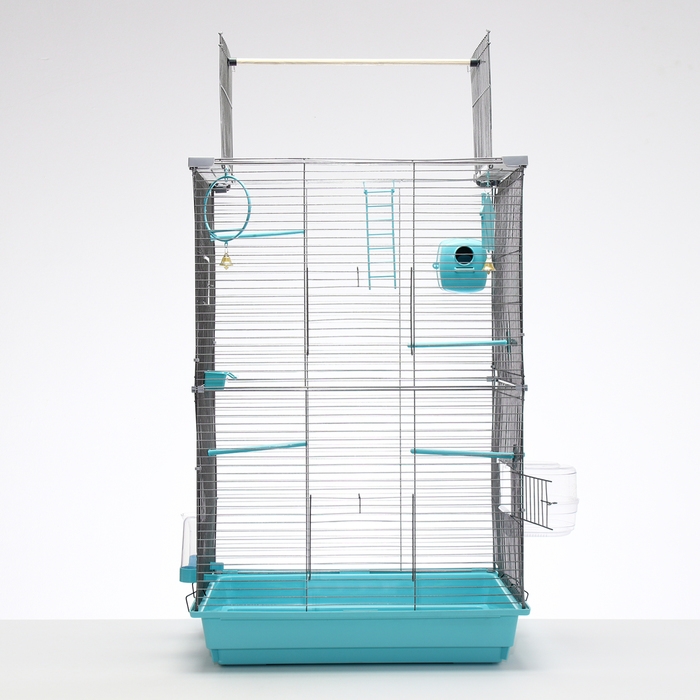 Клетка для птиц Клетка для птиц "Пижон" №104-Б, разборная, 2 секции, 58 х 40 х 88см, бирюзовая