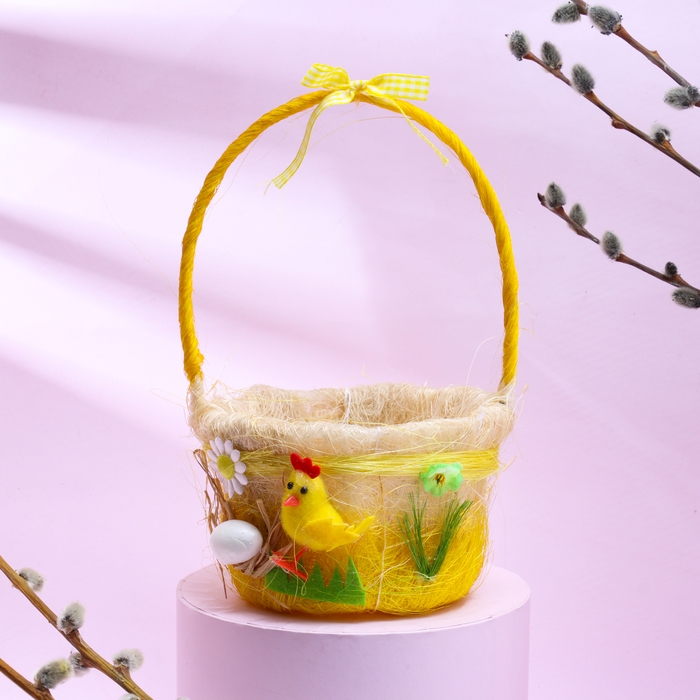 Пасхальная декоративная корзинка  Пасхальная декоративная корзинка "Цыпленок" 12.5х15х22 см