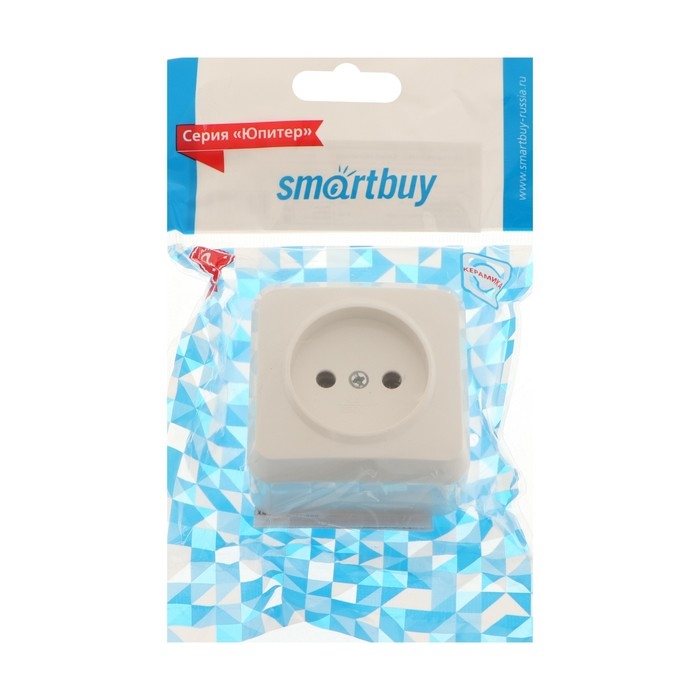 Розетка Smartbuy  Розетка Smartbuy "Юпитер", 10 А, одноместная, открытая, без з/к, белая